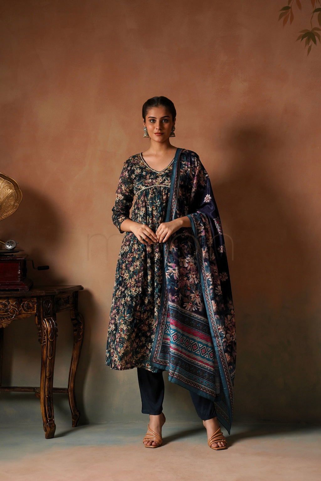 Mystic Bloom Alia Cut Suit Set in Chinon