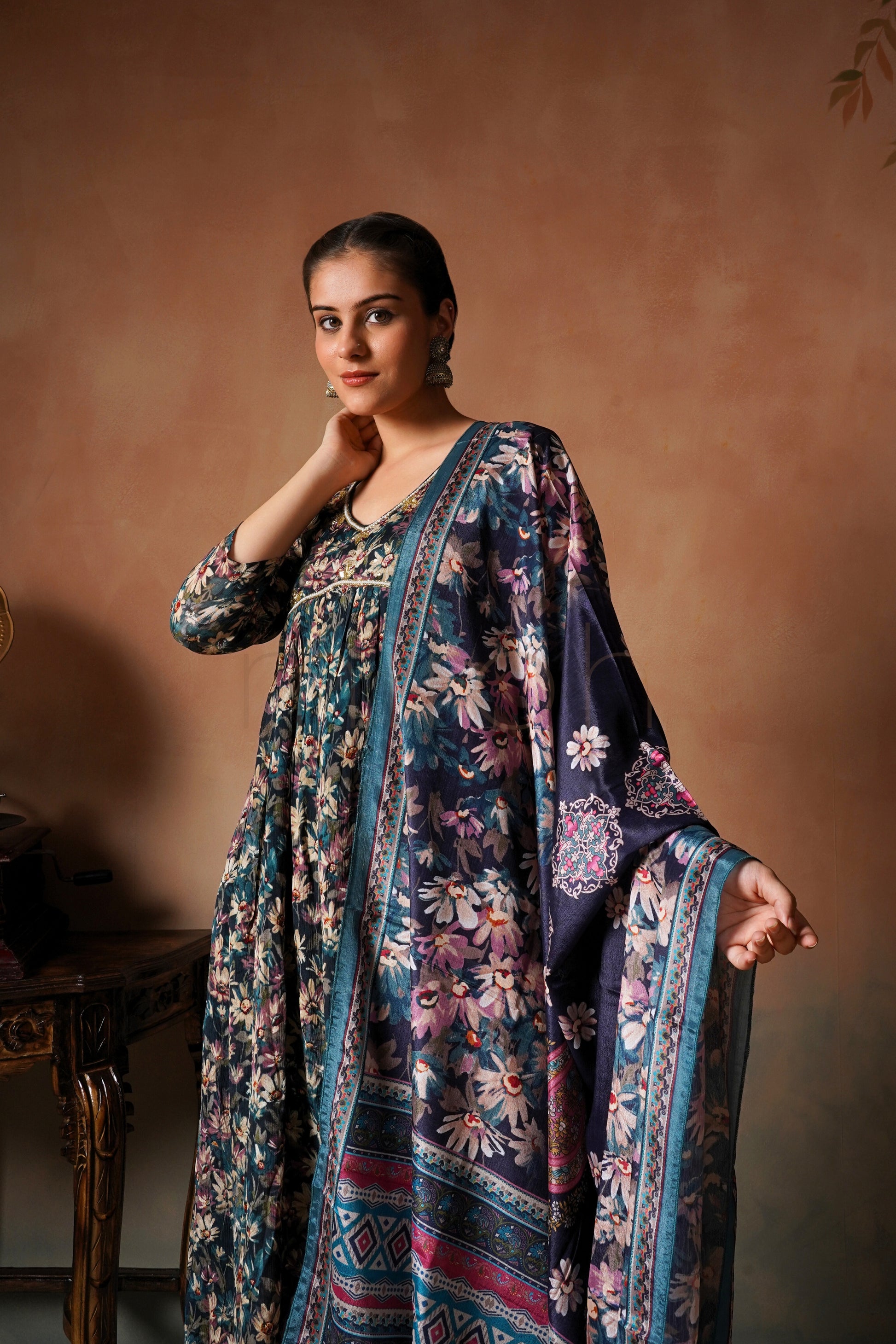 Mystic Bloom Alia Cut Suit Set in Chinon