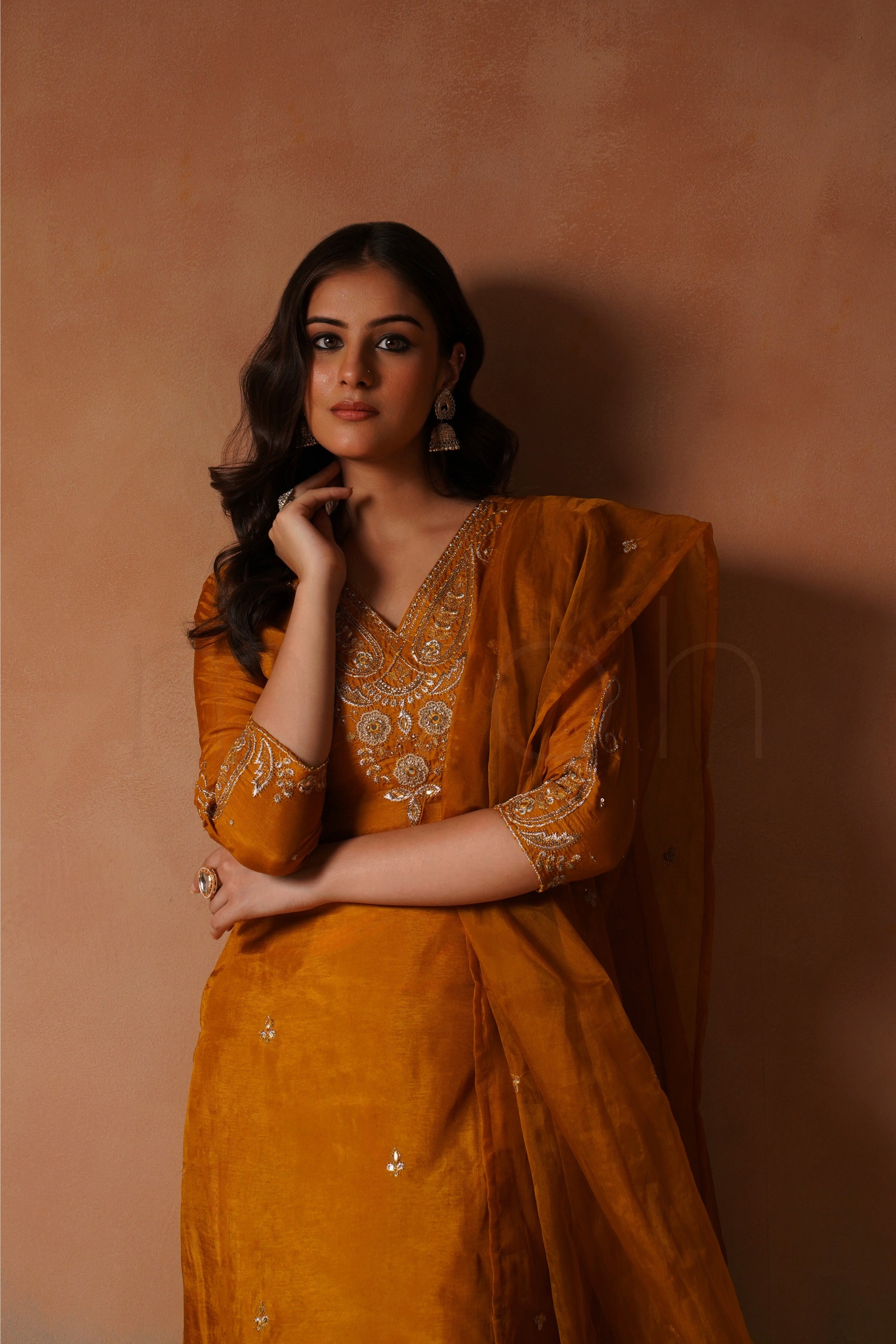 Marigold Radiance Silk Suit Set