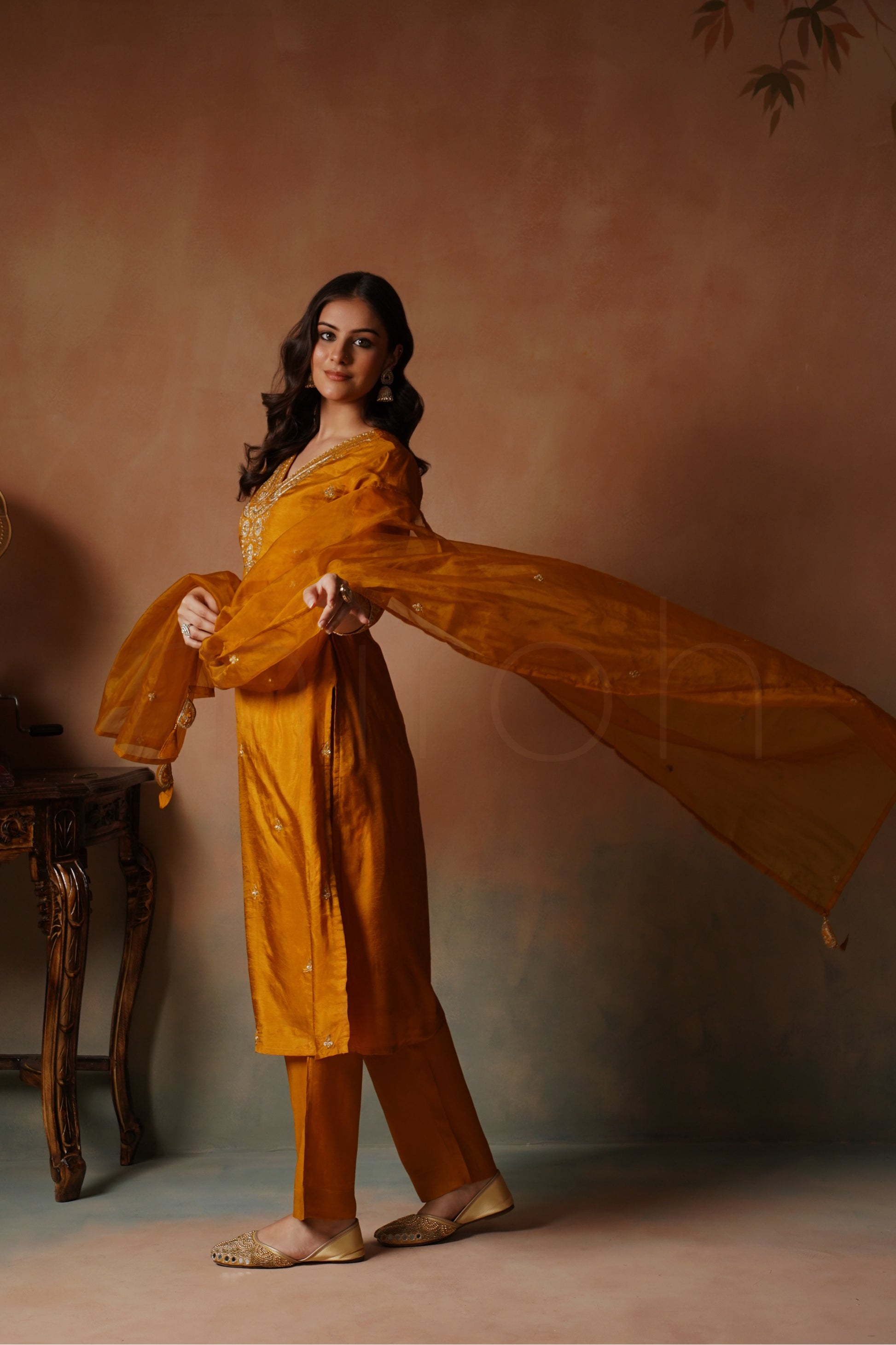 Marigold Radiance Silk Suit Set