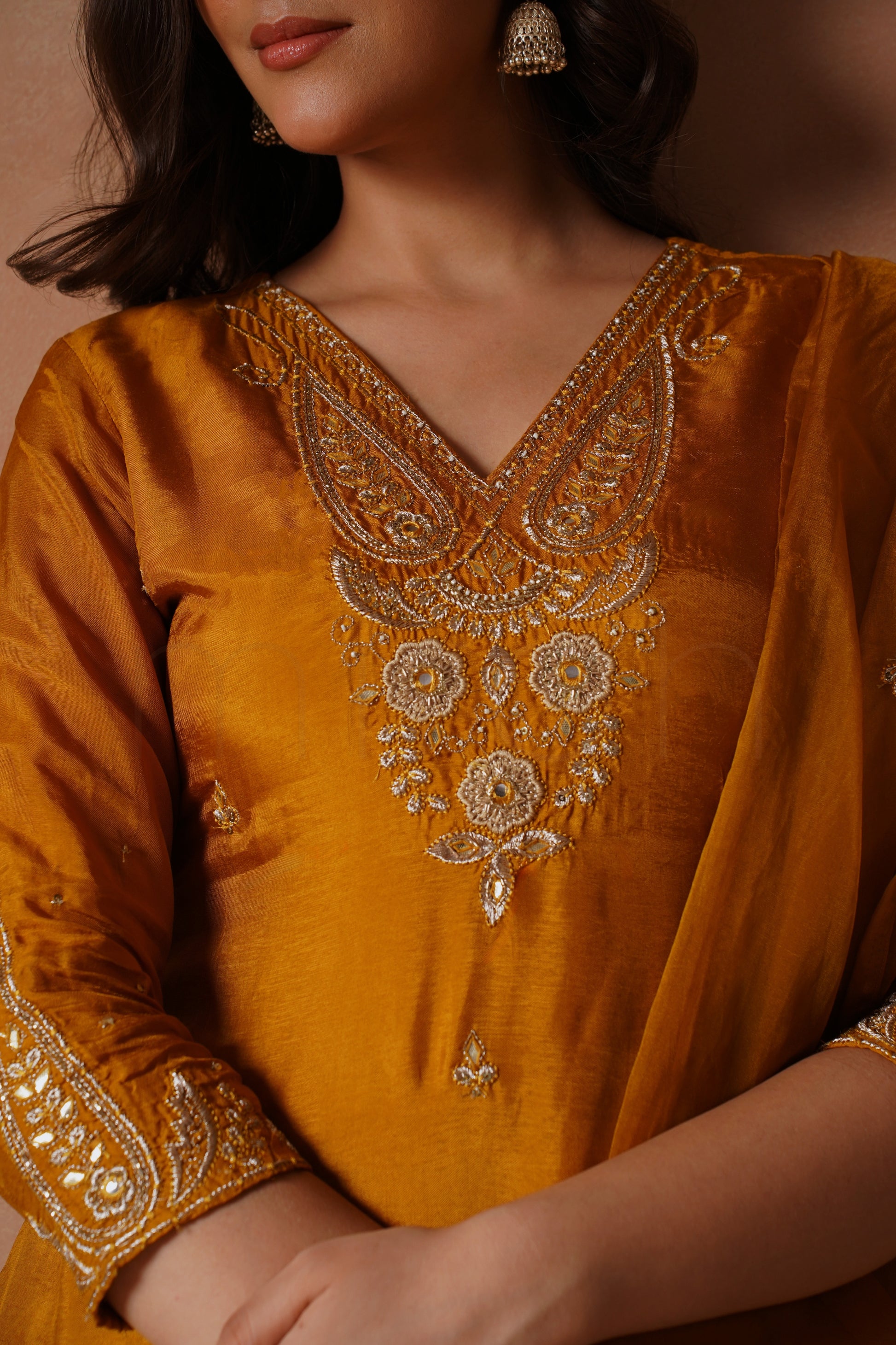 Marigold Radiance Silk Suit Set